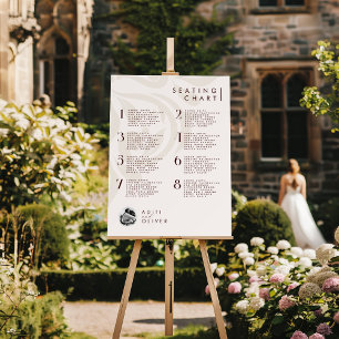 Classic Damask Cream Red Photo Wedding Seating Foam Board