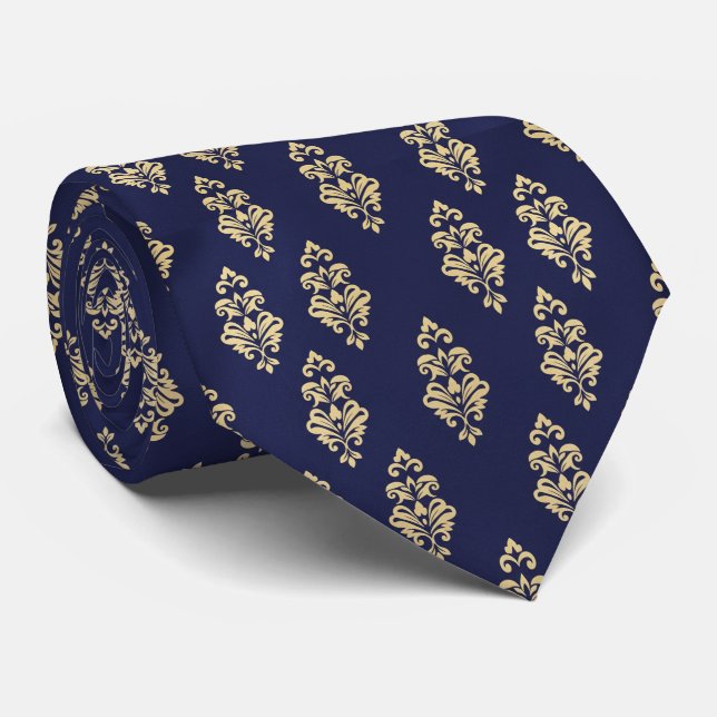 Classic Damask Elegant Pattern Neck Tie (Rolled)