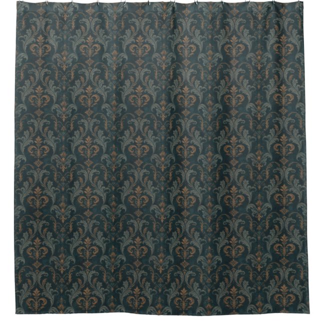 Classic Damask Flourishes Ornamental Shower Curtain