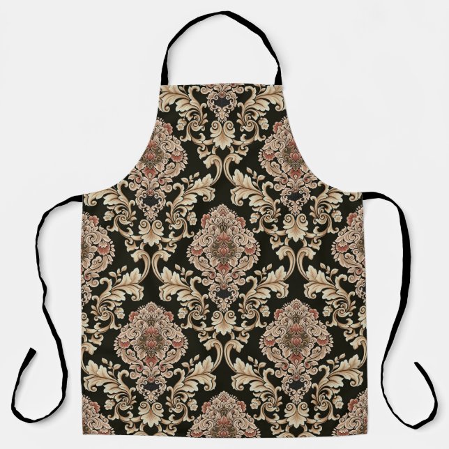classic damask jacquard pattern with frameabstract apron (Front)