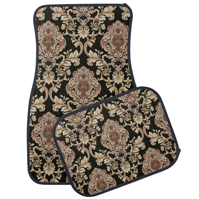 classic damask jacquard pattern with frameabstract car floor mat (Set)