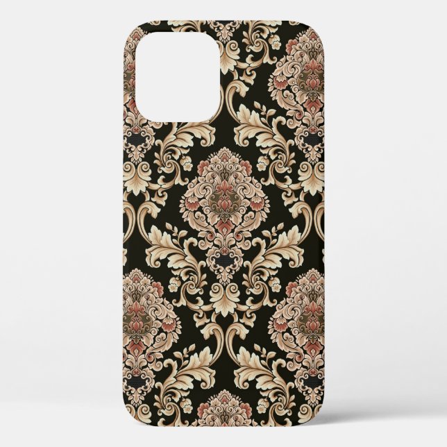classic damask jacquard pattern with frameabstract Case-Mate iPhone case (Back)
