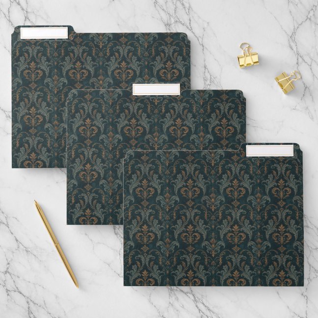 Classic Damask Ornamental File Folder