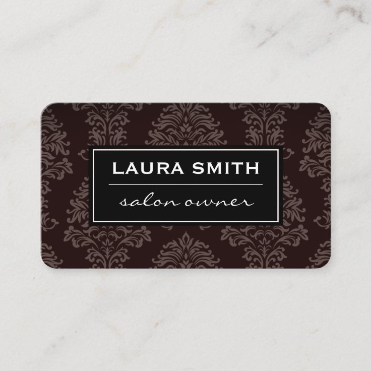 Classic Damask pattern Business Card Zazzle