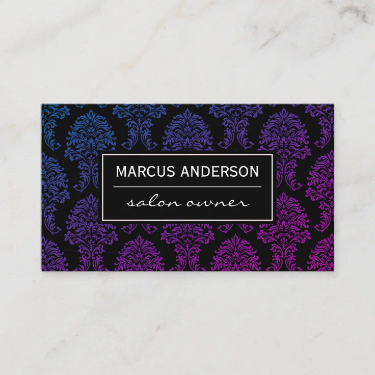 Classic Damask pattern Business Card Zazzle