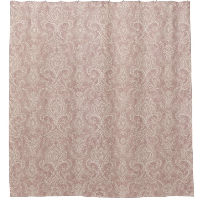 Classic Damask Pattern Dusty Rose Pink Shower Curtain