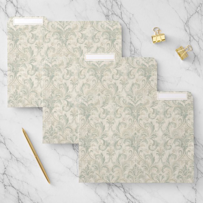 Classic Damask Pattern File Folder