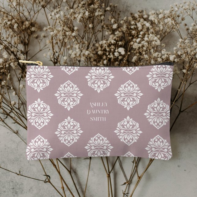 Classic Damask Regency Tuscany Pale Pink Accessory Pouch (Creator Uploaded)
