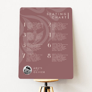 Classic Damask Rose Taupe Photo Seating Chart Foam Board
