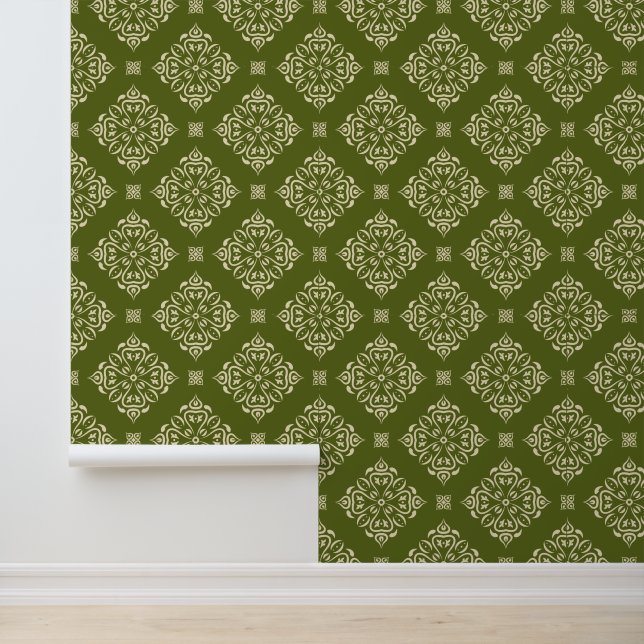 Classic damask seamless pattern wallpaper  (Application)