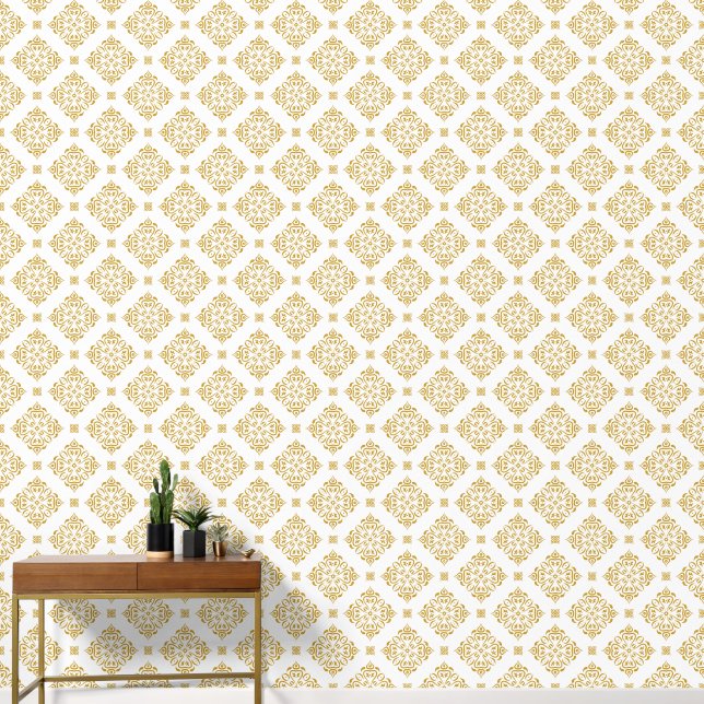 Classic damask seamless pattern wallpaper  (Hallway)