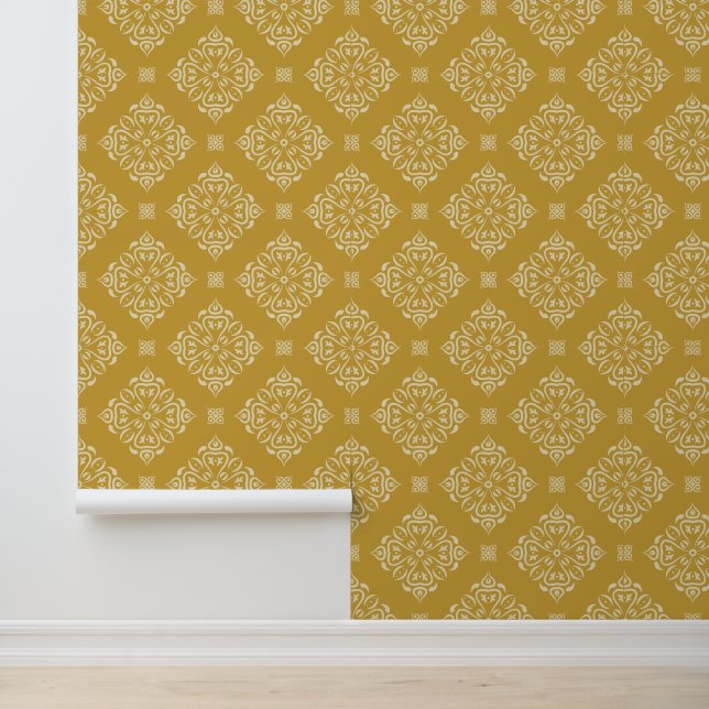 Classic damask seamless pattern wallpaper  (Application)