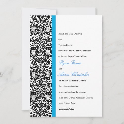 Classic Damask Wedding Invitation