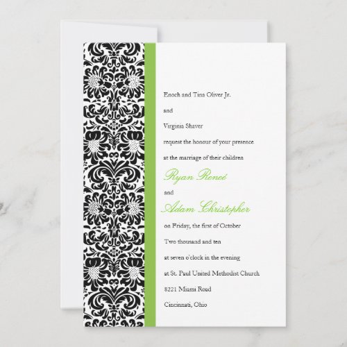 Classic Damask Wedding Invitation