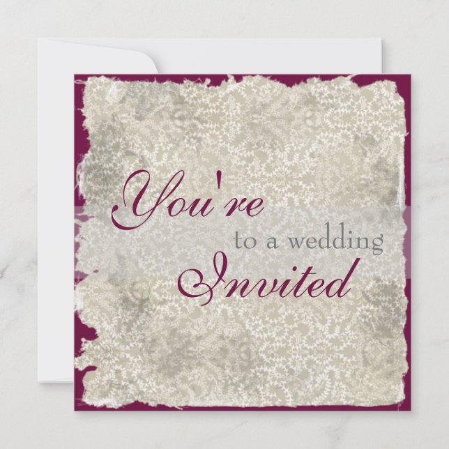 Classic Damask Wedding Invitations (Front)