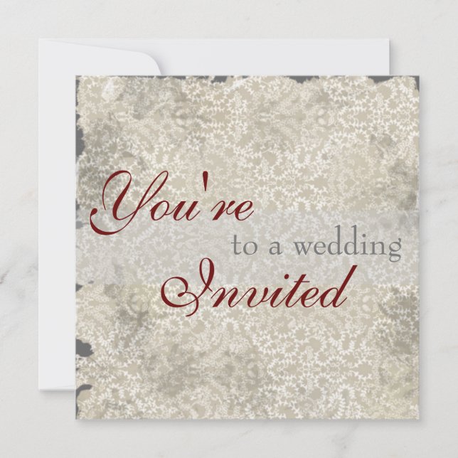 Classic Damask Wedding Invitations (Front)