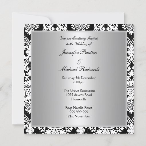 Classic Damask Wedding Party Invitation | Zazzle