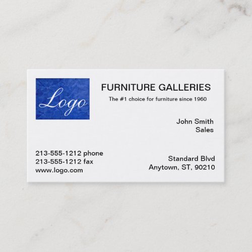 Classic Dark Blue Logo Business Cards