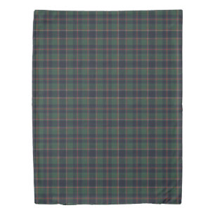 Classic Dark Blue Red Green Plaid Pattern Duvet Cover