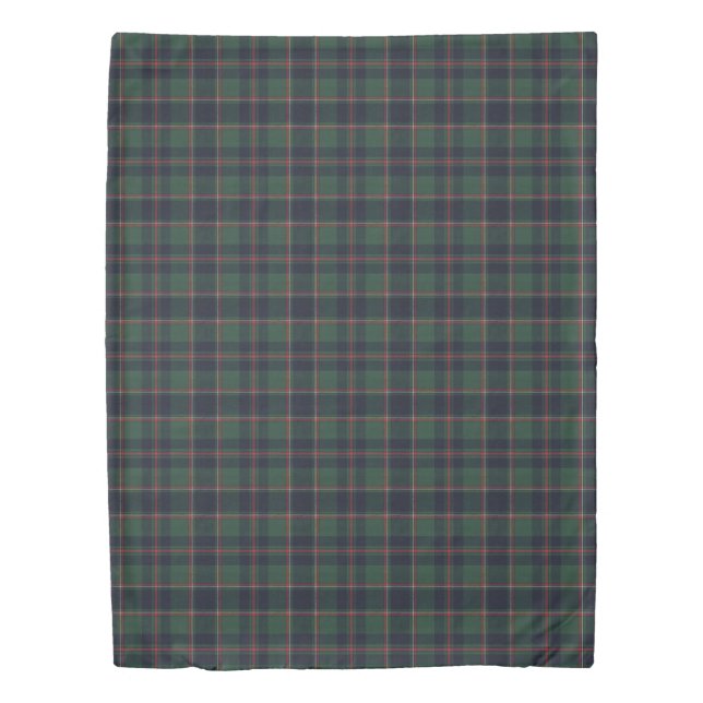 Classic Dark Blue Red Green Plaid Pattern Duvet Cover (Front)