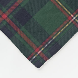Classic Dark Blue Red Green Plaid Pattern Fleece Blanket
