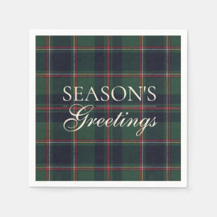 Classic Dark Blue Red Green Plaid Pattern Napkins