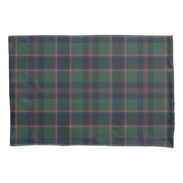 Classic Dark Blue Red Green Plaid Pattern Pillow Case (Front)