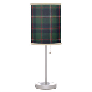 Classic Dark Blue Red Green Plaid Pattern Table Lamp