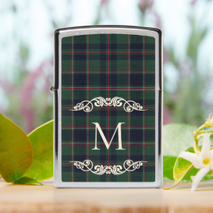 Classic Dark Blue Red Green Plaid Pattern Zippo Lighter