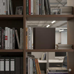 Classic Dark Brown Leather Three Ring Binder Desig