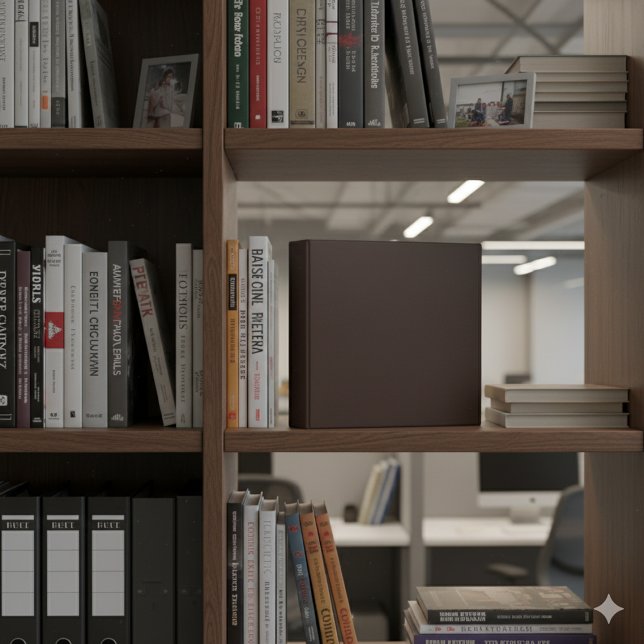 Classic Dark Brown Leather Three Ring Binder Desig (Creator Uploaded)