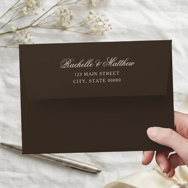 Classic Dark Brown Old Money Wedding Envelope (Creator Uploaded)