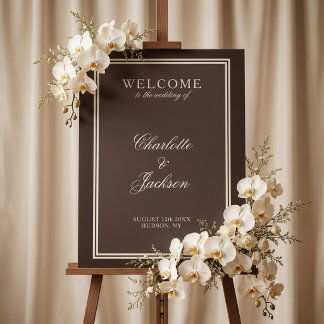 Classic Dark Brown Old Money Wedding Foam Board