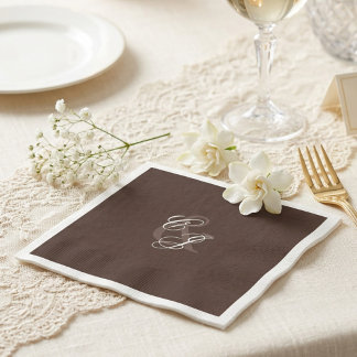 Classic Dark Brown Old Money Wedding Napkins