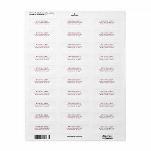 Classic Dark Burgundy Modern Return Address Label