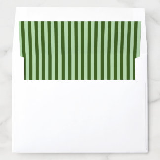 Classic Dark Forest Green & Green Vertical Stripes Envelope Liner