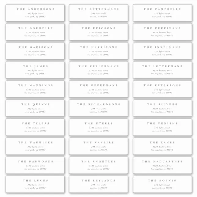 Classic Dark Gray individual wedding address Sticker | Zazzle