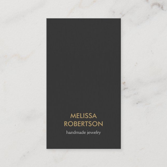 Classic Dark Gray Jewelry Design Business Card (Front)
