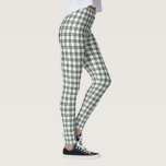Classic Dark Green and White Plaid Pattern Leggings<br><div class="desc">Classic dark green and white plaid pattern is made of hunter green, white, and light green squares with thin lines of white dividing the colored squares. To see the design Dark Green and White Plaid Pattern on other items, click the "Rocklawn Arts" link below. Digitally created image. Copyright ©Claire E....</div>