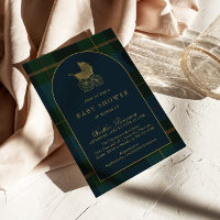 Classic Dark Green & Blue Plaid Baby Shower