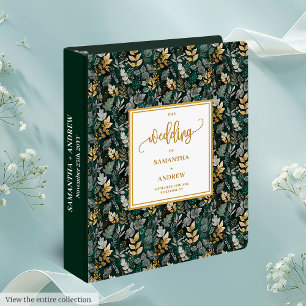 Classic Dark Green Gold Eucalyptus Memory Album 3 Ring Binder