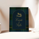 Classic Dark Green Plaid Baby Shower Cards & Gifts Poster<br><div class="desc">Celebrate the little one on the way with a classic and elegant baby shower theme featuring deep dark green, rich navy blue, and shimmering gold accents. A timeless gold baby rocking horse is the centerpiece, paired with sophisticated dark plaid patterns for a touch of tradition and charm. This design blends...</div>