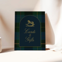 Classic Dark Green Plaid Baby Shower Cards & Gifts