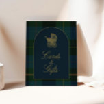 Classic Dark Green Plaid Baby Shower Cards & Gifts Poster<br><div class="desc">Celebrate the little one on the way with a classic and elegant baby shower theme featuring deep dark green, rich navy blue, and shimmering gold accents. A timeless gold baby carriage is the centerpiece, paired with sophisticated dark plaid patterns for a touch of tradition and charm. This design blends refined...</div>