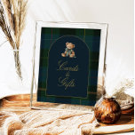 Classic Dark Green Plaid Baby Shower Cards & Gifts Poster<br><div class="desc">Celebrate the little one on the way with a classic and elegant baby shower theme featuring deep dark green, rich navy blue, and shimmering gold accents. A timeless teddy bear is the centerpiece, paired with sophisticated dark plaid patterns for a touch of tradition and charm. This design blends refined style...</div>