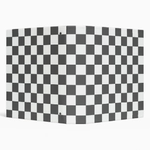 Classic dark grey checkerboard 3 ring binder