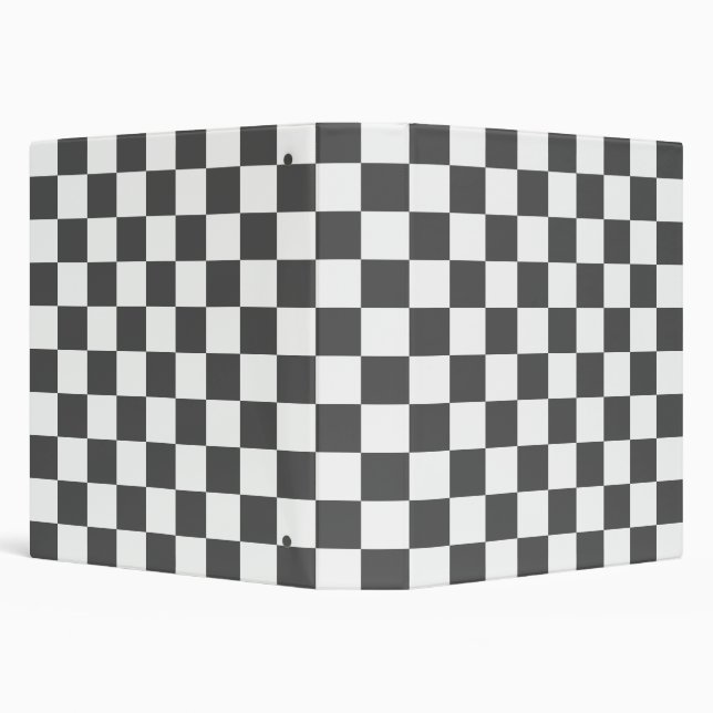 Classic dark grey checkerboard 3 ring binder (Background)