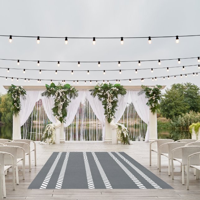 Classic Dark Grey with Stripes Rug (Insitu (Wedding 1))