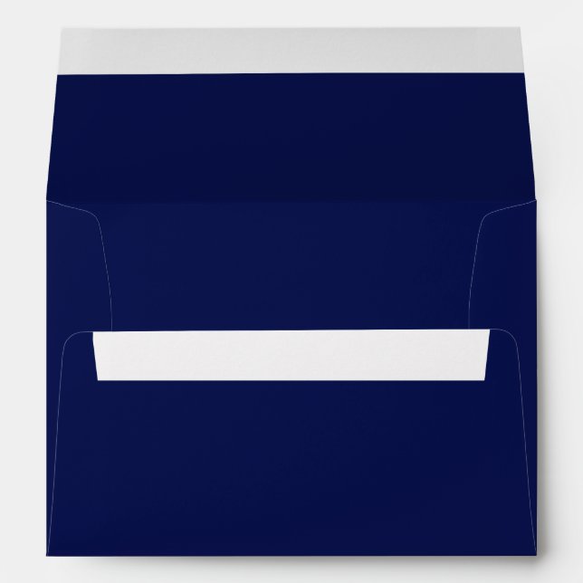 Classic Dark Navy Blue Wedding Envelope (Back (Bottom))
