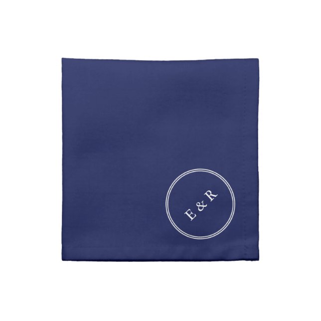 Classic Dark Navy Blue Wedding Napkin (Quarter Fold)